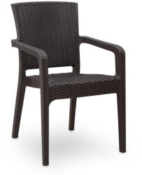 TopMebel Градински стол Clio TopMebel от рециклиран полипропилен в кафяв цвят 57x55x86cm