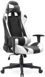 TopMebel Геймърски офис стол Alonso TopMebel от PU кожа в бял - черен цвят 67x70x125/135cm