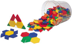 Learning Resources Игрален комплект Learning Resources - Пластмасов танграм, 250 броя (6618020026)