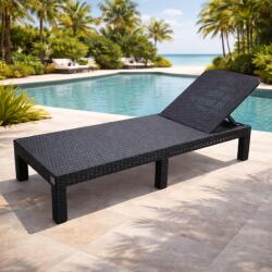  Sezlong pliabil tip valiza, 3 pozitii reglare, structura usoara pentru transport, 186x60x30 cm, gri (GO-L65-GRI)