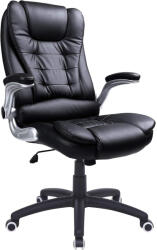 SONGMICS Scaun de birou ergonomic cu tetiera, spatar inalt, brate rabatabile, maxim 150 kg, 76x70x(111-121) cm, negru (EZ-OBG51B)