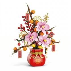  Set de Constructie, Flippy, Vaza Decorativa cu Flori, 818 piese, 6+ ani, Planta Artificiala, Decor Floral Elegant, Idee de Cadou pentru Femei, Cadou pentru Iubita si Pasionatii de Jocuri de Constructi