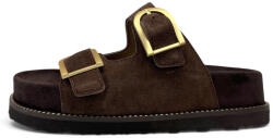 Ragazza Sandale Casual Damă Flatforme Maro Din Piele 01253 (01253)