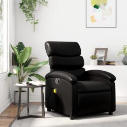 vidaXL Fotoliu reclinabil cu masaj, piele ecologica neagra GartenMobel Dekor (3205376)