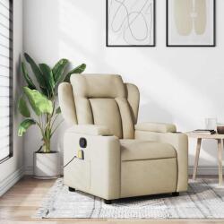 vidaXL Fotoliu de masaj reclinabil, material textil crem GartenMobel Dekor (3205571)