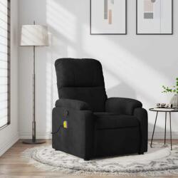 vidaXL Fotoliu reclinabil cu masaj, material microfibra neagra GartenMobel Dekor (3206130)