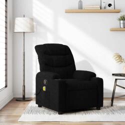 vidaXL Fotoliu reclinabil cu masaj, material textil negru GartenMobel Dekor (3206917)