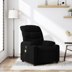 vidaXL Fotoliu reclinabil cu masaj, material textil negru GartenMobel Dekor (3206853)