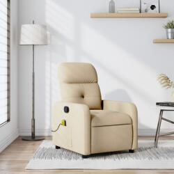 vidaXL Fotoliu de masaj reclinabil, material textil crem GartenMobel Dekor (3206939)