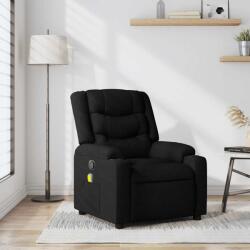 vidaXL Fotoliu reclinabil cu masaj, material textil negru GartenMobel Dekor (3206893)