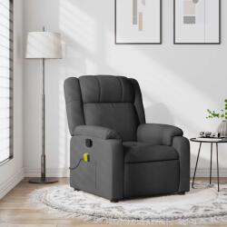 vidaXL Fotoliu reclinabil cu masaj, gri închis, material textil GartenMobel Dekor (3205753)