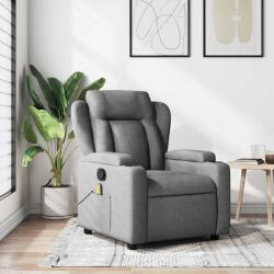 vidaXL Fotoliu reclinabil cu masaj, gri închis, material textil GartenMobel Dekor (3205569)