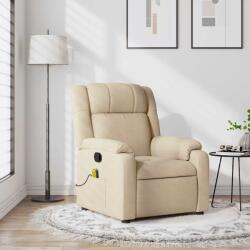 vidaXL Fotoliu de masaj reclinabil, material textil crem GartenMobel Dekor (3206209)