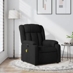 vidaXL Fotoliu reclinabil cu masaj, material textil negru GartenMobel Dekor (3205778)