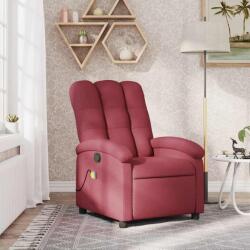 vidaXL Fotoliu reclinabil cu masaj, material textil rosu vin GartenMobel Dekor (3205871)
