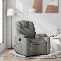 vidaXL Fotoliu reclinabil cu masaj, gri închis, material textil GartenMobel Dekor (3205969)