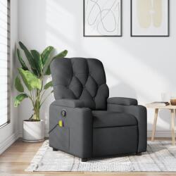vidaXL Fotoliu reclinabil cu masaj, gri închis, material textil GartenMobel Dekor (3206065)