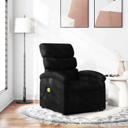 vidaXL Fotoliu reclinabil cu masaj, material textil negru GartenMobel Dekor (3205811)
