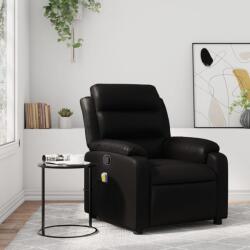 vidaXL Fotoliu reclinabil cu masaj, piele ecologica neagra GartenMobel Dekor (3205744)
