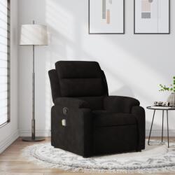 vidaXL Fotoliu reclinabil cu masaj, catifea neagra GartenMobel Dekor (3206175)