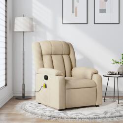 vidaXL Fotoliu de masaj reclinabil, material textil crem GartenMobel Dekor (3206256)