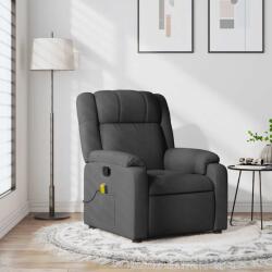 vidaXL Fotoliu reclinabil cu masaj, gri închis, material textil GartenMobel Dekor (3206206)