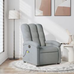 vidaXL Fotoliu reclinabil cu masaj, gri deschis, material textil GartenMobel Dekor (3205384)
