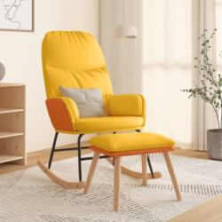 vidaXL Scaun balansoar cu taburet, galben mustar, textil GartenMobel Dekor (3097407) Balansoar