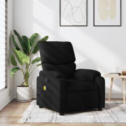 vidaXL Fotoliu reclinabil cu masaj, material textil negru GartenMobel Dekor (3206098)