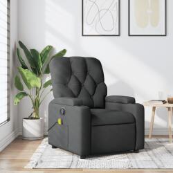 vidaXL Fotoliu reclinabil cu masaj, gri închis, material textil GartenMobel Dekor (3205665)