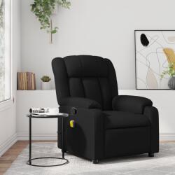 vidaXL Fotoliu reclinabil cu masaj, piele ecologica neagra GartenMobel Dekor (3205764)
