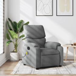 vidaXL Fotoliu reclinabil cu masaj, gri deschis, material textil GartenMobel Dekor (3205684)