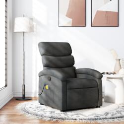 vidaXL Fotoliu reclinabil cu masaj, gri închis, material textil GartenMobel Dekor (3205365)