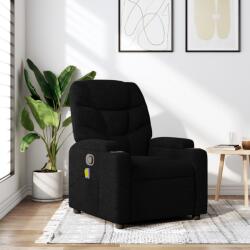 vidaXL Fotoliu reclinabil cu masaj, material textil negru GartenMobel Dekor (3205614)