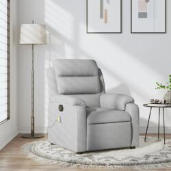 vidaXL Fotoliu reclinabil cu masaj, gri deschis, material textil GartenMobel Dekor (3205723)