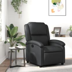 vidaXL Fotoliu rabatabil din piele naturala neagra GartenMobel Dekor (3205468)