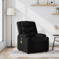 vidaXL Fotoliu reclinabil cu masaj, material textil negru GartenMobel Dekor (3206837)