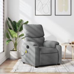 vidaXL Fotoliu reclinabil cu masaj, gri deschis, material textil GartenMobel Dekor (3206096)