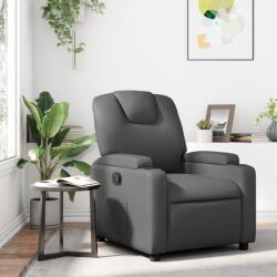 vidaXL Fotoliu rabatabil gri din piele ecologica GartenMobel Dekor (3205978)