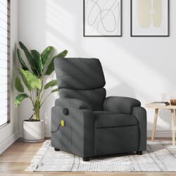 vidaXL Fotoliu reclinabil cu masaj, gri închis, material textil GartenMobel Dekor (3206097)