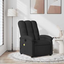 vidaXL Fotoliu reclinabil cu masaj, material textil negru GartenMobel Dekor (3205870)
