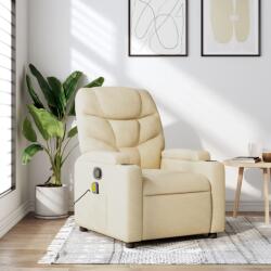 vidaXL Fotoliu de masaj reclinabil, material textil crem GartenMobel Dekor (3205615)
