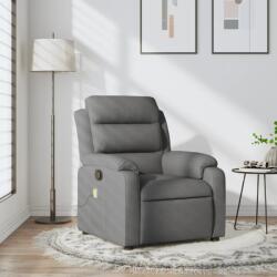 vidaXL Fotoliu reclinabil cu masaj, gri închis, material textil GartenMobel Dekor (3205724)