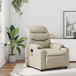 vidaXL Fotoliu de masaj reclinabil, piele ecologica, crem GartenMobel Dekor (3206904)
