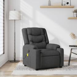 vidaXL Fotoliu reclinabil cu masaj, gri închis, material textil GartenMobel Dekor (3206836)