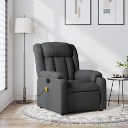 vidaXL Fotoliu reclinabil cu masaj, gri închis, material textil GartenMobel Dekor (3206253)