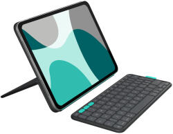 Logitech Flip Folio, QWERTZ, Német, 1, 9 cm, 1 mm, Apple, iPad Pro 11-inch (M4), iPad Air 11-inch (M2 & M3), iPad Air (5th gen) (920-013397) - scom