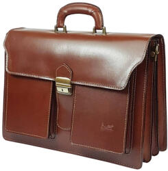  Maxmoda olasz tripla rekeszes két zsebes férfi bőr aktatáska 38 × 29 cm (MM-1324-B)