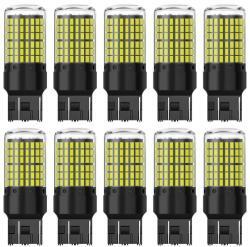  T20 W21/5W 7443 LED izzó 144 SMD fehér CANBUS 12/48V, 10 db (22018) (22018)