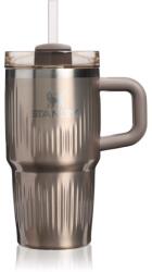 Stanley Quencher H2. O Fluted Tumbler pahar din oțel inoxidabil cu pai mic Pale Gold Shine 590 ml
